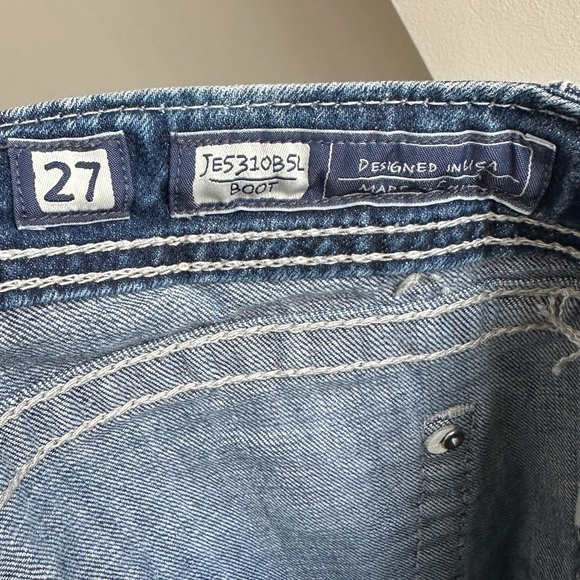 Miss Me Women's Embellished Rhinestone Blue Bootcut Jeans, Size 27 - Picture 15 of 16